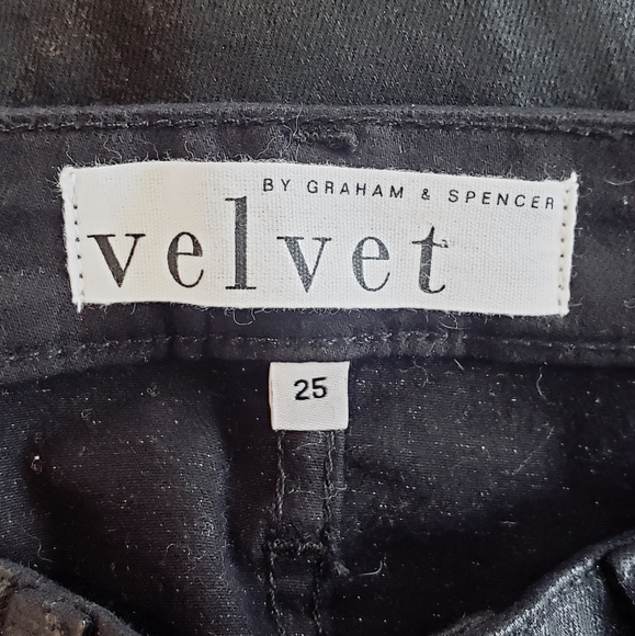 Velvet By Graham & Spencer Black Waxed Skinny Pants NEW Womens Size 25 Mid Rise - Picture 8 of 10